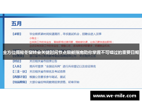全方位揭秘冬窗转会关键时间节点最新指南助你掌握不可错过的重要日期